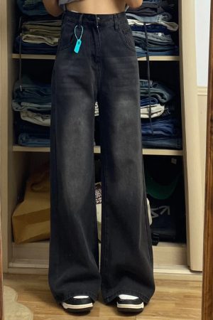 Women's Plus Size Loose Straight Leg Jeans for Short Girls - 2025 BF Style Lazy Slim Wide Leg Pants for Y2K Fashion