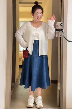 Women's Plus Size Slimming Loose Knitted Cardigan - Spring Ice Silk Solid Color Top for Sun Protection, Unique French Style