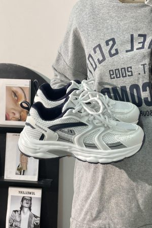 Women's Retro Chunky Dad Shoes - 2025 Summer Mesh Breathable Casual Sports Footwear with Soft Sole