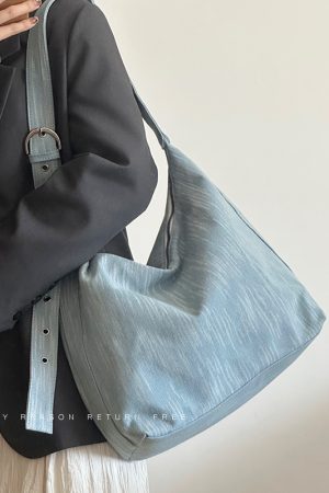 Women's Retro Denim Canvas Tote Bag - Large Capacity Commuting Shoulder & Crossbody Bag for Everyday Versatility