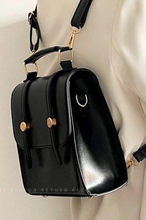 Women's Retro Double Shoulder Bag - British American Style Buckle Crossbody for Students and Commuting - 2024 Fashion