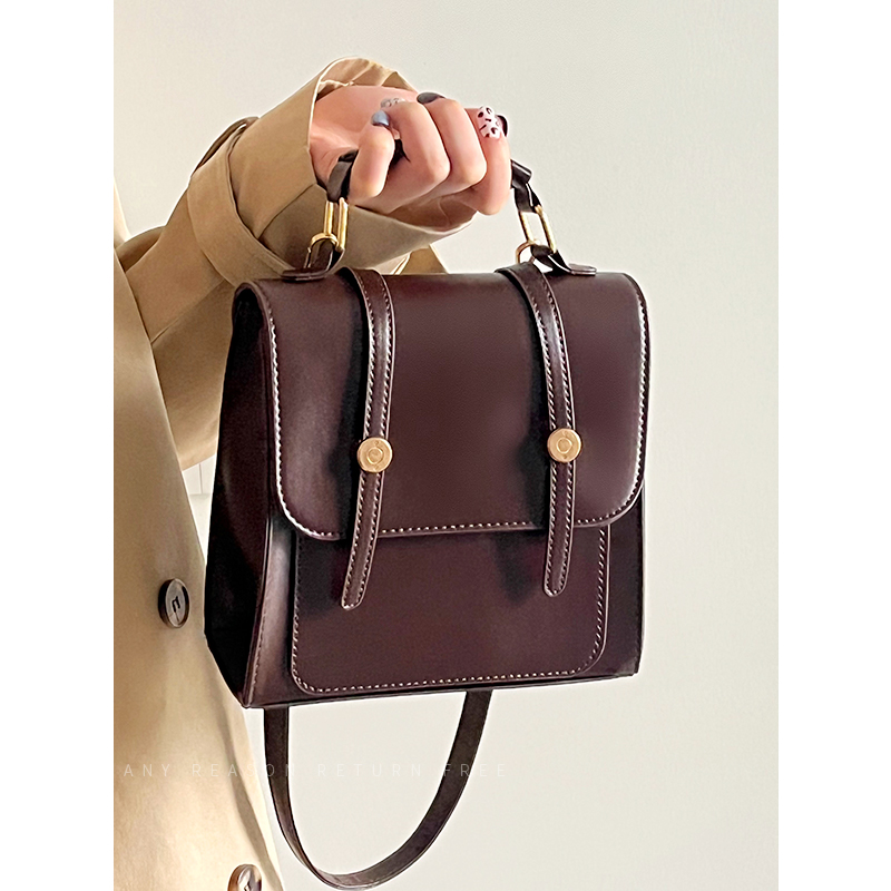 Women's Retro Double Shoulder Bag - British American Style Buckle Crossbody for Students and Commuting - 2024 Fashion Women's Retro Double Shoulder Bag - British American Style Buckle Crossbody for Students and Commuting - 2024 Fashion