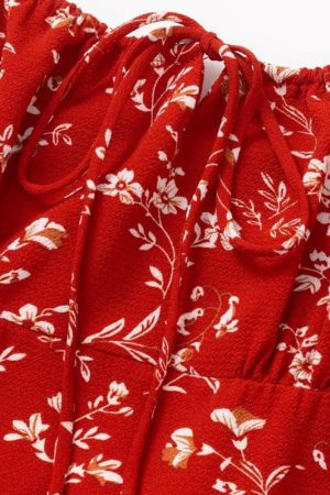 Women's Retro Floral Spaghetti Strap Dress - Waist-Cinching Long Dress for Summer Beach Vacation 2025