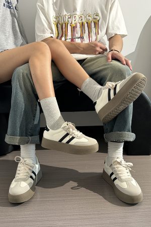 Women's Retro Hong Kong Style Board Shoes - Soft Sole, Breathable Design for Spring Summer, Trendy Niche Training Sneakers