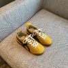 Women's Retro Lace-Up Sneakers in Cloud Yellow - 2025 Casual Sports Shoes for Versatile Style, Y2K Inspired Fashion