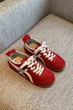 Women's Retro Lace-Up Sneakers in Cloud Yellow - 2025 Casual Sports Shoes for Versatile Style, Y2K Inspired Fashion