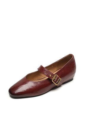 Women's Retro Round Toe Mary Jane Shoes - Sheepskin Flat Platform, Summer Style, Large Size 41-43, Vintage Inspired