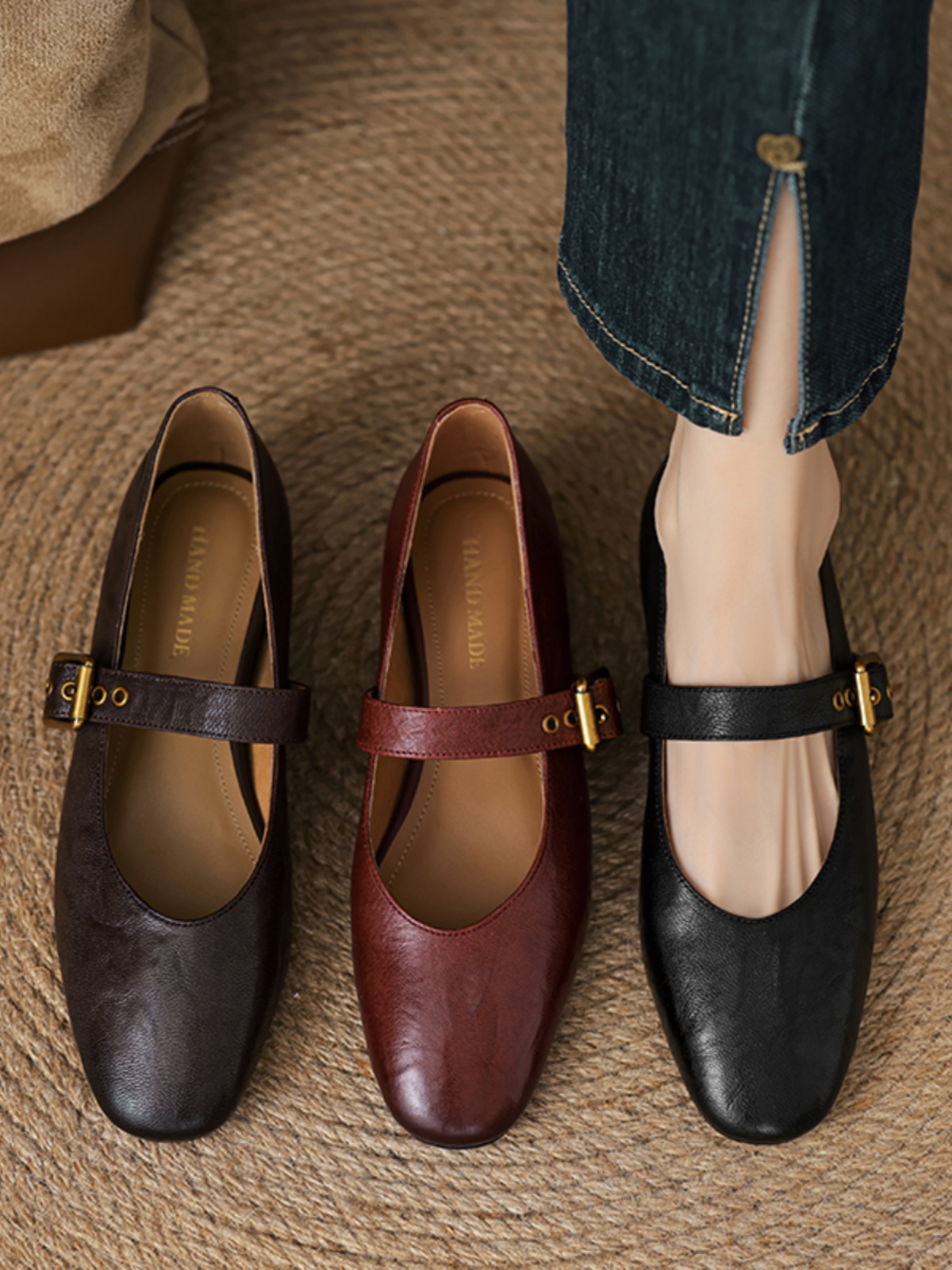 Women's Retro Round Toe Mary Jane Shoes - Sheepskin Flat Platform, Summer Style, Large Size 41-43, Vintage Inspired Women's Retro Round Toe Mary Jane Shoes - Sheepskin Flat Platform, Summer Style, Large Size 41-43, Vintage Inspired