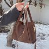 Women's Retro Textured Tote Bag 2024 | Fashionable Commuting Shoulder & Crossbody Bucket Handbag