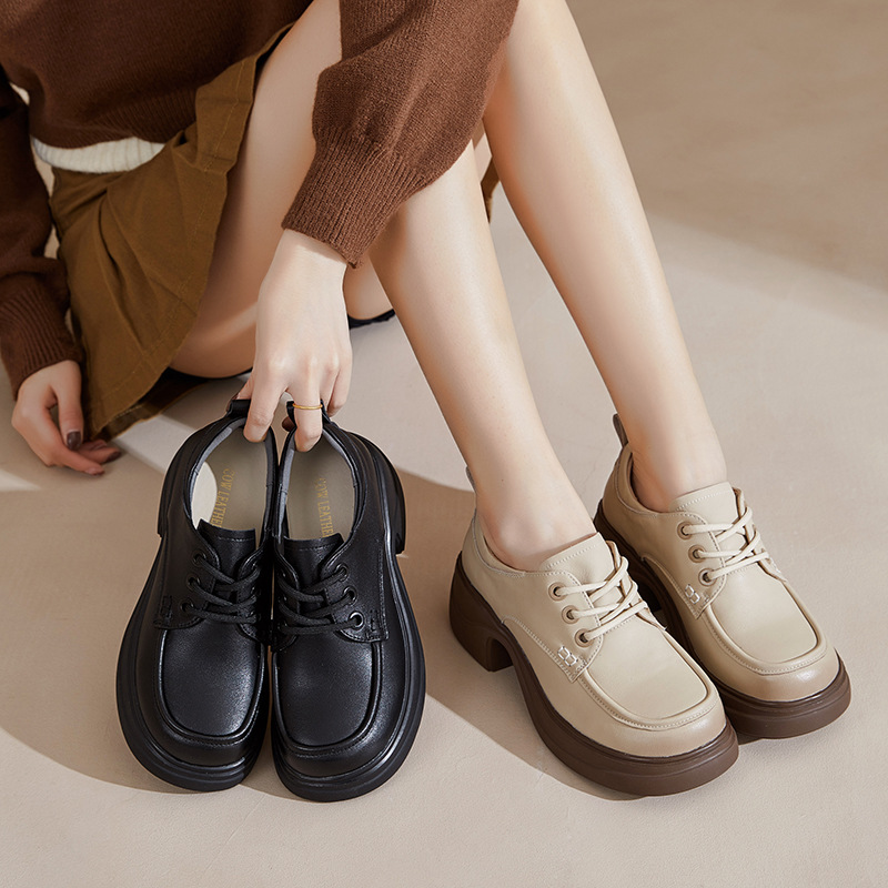 Women's Retro Thick-Soled Italian-Style Shoes, 6.5 cm, Fashionable & Versatile Soft Bottom Footwear for Everyday Wear Women's Retro Thick-Soled Italian-Style Shoes, 6.5 cm, Fashionable & Versatile Soft Bottom Footwear for Everyday Wear