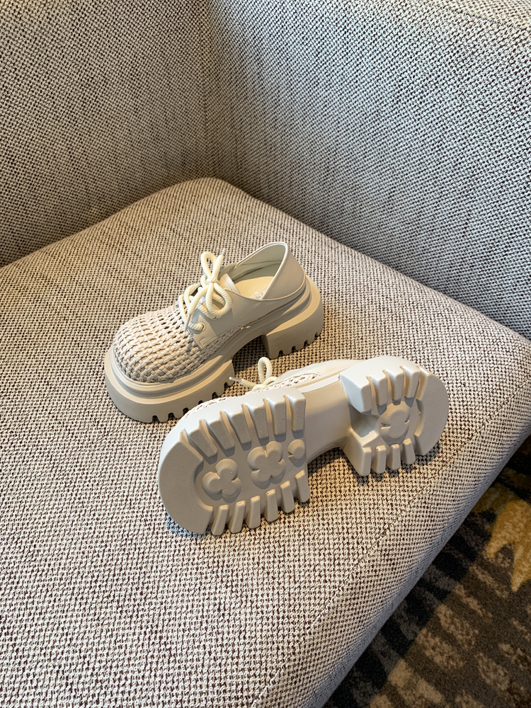 Women's Retro Woven Hollow Loafers - 2025 Summer Slip-On Thick-Soled Leather Shoes, Breathable Comfort, Stylish Casual Footwear Women's Retro Woven Hollow Loafers - 2025 Summer Slip-On Thick-Soled Leather Shoes, Breathable Comfort, Stylish Casual Footwear