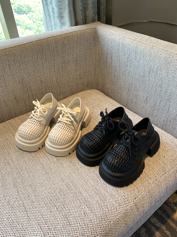 Women's Retro Woven Hollow Loafers - 2025 Summer Slip-On Thick-Soled Leather Shoes, Breathable Comfort, Stylish Casual Footwear Women's Retro Woven Hollow Loafers - 2025 Summer Slip-On Thick-Soled Leather Shoes, Breathable Comfort, Stylish Casual Footwear