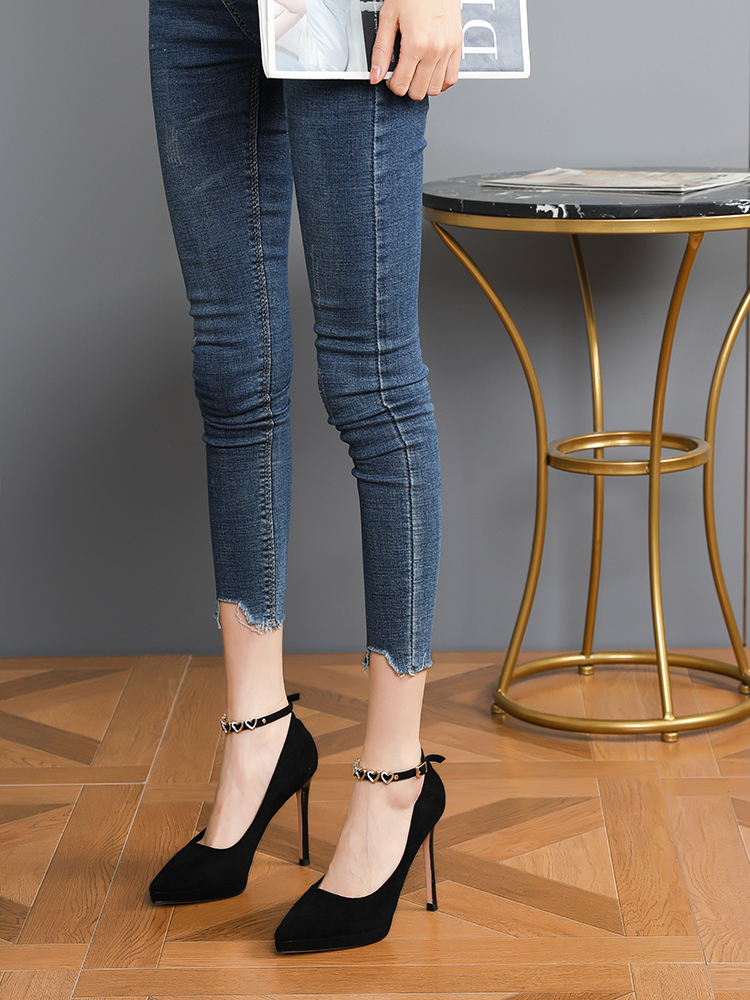 Women's Rhinestone One-Strap Stiletto Heels - 10CM Platform Pointed Toe Flats, Trendy 2025 Style Women's Rhinestone One-Strap Stiletto Heels - 10CM Platform Pointed Toe Flats, Trendy 2025 Style