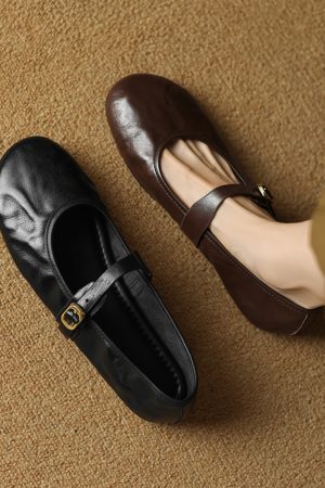 Women's Round-Toe Flat Mary Jane Shoes - Soft Sole Summer 2025 Egg Roll Style