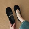 Women's Shallow Round-Toe Mary Jane Shoes - Comfortable Italian Flat Shoes for Everyday Wear