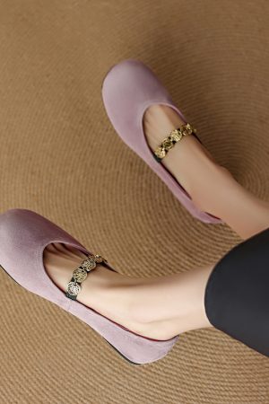 Women's Shallow Round-Toe Mary Jane Shoes - Comfortable Italian Flat Shoes for Everyday Wear