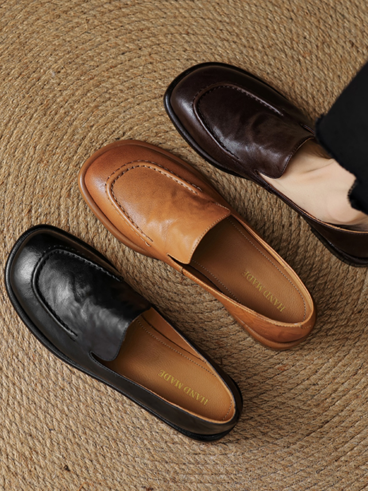 Women's Sheepskin Melard Flat Loafers - Stylish Spring/Summer 2025 Leather Shoes, Sizes 41-43, Perfect for Casual Outings Women's Sheepskin Melard Flat Loafers - Stylish Spring/Summer 2025 Leather Shoes, Sizes 41-43, Perfect for Casual Outings