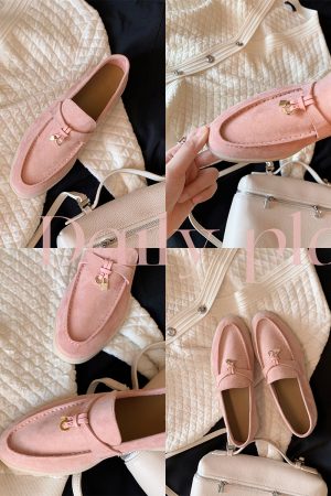 Women's Sheepskin Tassel Lock Loafers - Flat Slip-On Cashmere Flats for Versatile Everyday Style