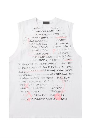 Women's Sleeveless Graffiti Letter Tank Top - American Street Style Summer Loose Vest, Versatile Outerwear