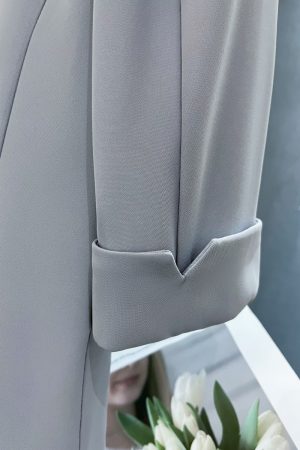 Womenâ€™s Slim Fit Blue Blazer Jacket with Seven-Point Sleeves - Trendy Spring/Summer Commuter Style 2025