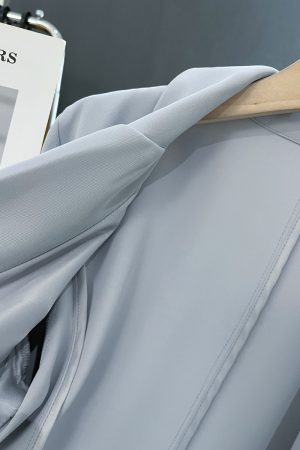 Womenâ€™s Slim Fit Blue Blazer Jacket with Seven-Point Sleeves - Trendy Spring/Summer Commuter Style 2025