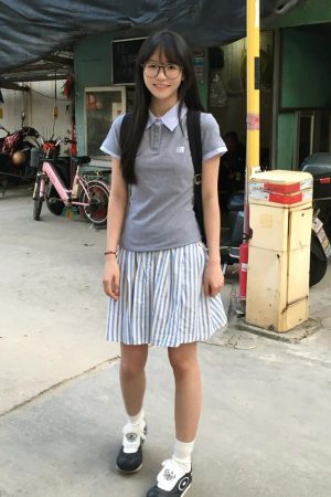 Women's Slim Fit Striped Polo Collar Short Sleeve T-Shirt, American Style Two-Piece Design, Summer Fashion Essential