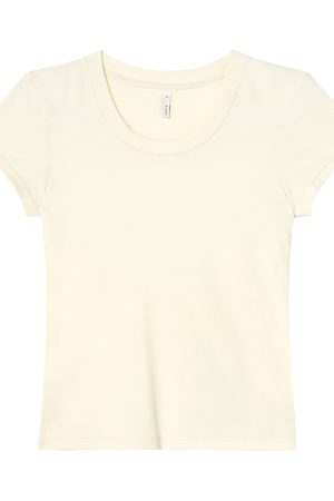 Women's Slim Solid Color U-Neck Short Sleeve T-Shirt - Flattering Basic Top for Summer 2025, Casual Chic Style