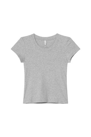 Women's Slim Solid Color U-Neck Short Sleeve T-Shirt - Flattering Basic Top for Summer 2025, Casual Chic Style