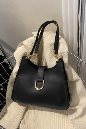 Women's Soft Leather Large Capacity Tote Bag with Chain Detail, Chic Handheld Shoulder Bag for Stylish Everyday Use