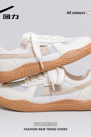 Women's Soft-Soled White Sneakers - Trendy Mesh Breathable Board Shoes for Summer 2025, Korean Style, Ins Fashion