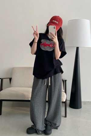 Womenâ€™s Spring Summer Short Sleeve T-Shirt - Cold Brew Inspired Two-Color Printed Embroidered Design