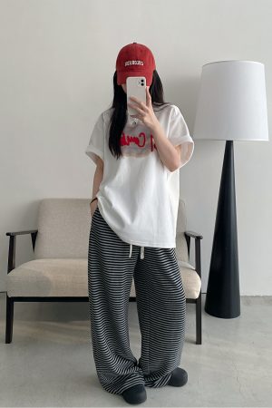 Womenâ€™s Spring Summer Short Sleeve T-Shirt - Cold Brew Inspired Two-Color Printed Embroidered Design