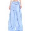 Women's Spring Summer Striped Tie Fake Shirt Casual Wide-Leg Pants - Floor-Length Loose Fit for Commuter Style