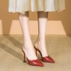 Women's Stylish Pointed Toe High Heel Sandals - Sexy Thin Heels, Slip-On Design, Summer 2025, Large Sizes Available