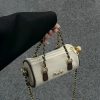 Women's Suede Handheld Round Tube Bag - Summer 2023 Niche Design Underarm Chain Crossbody Bag with High-Quality Texture
