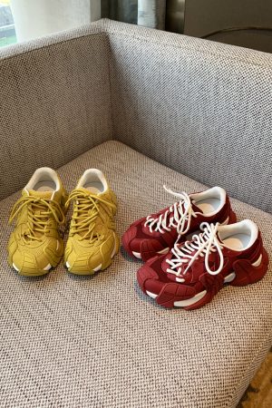 Women's Suede Leather Mesh Dad Shoes, 2025 Thick-Soled Breathable Sports Casual Sneakers, Trendy Y2K Style Footwear