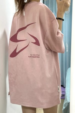 Women's Suede Short-Sleeve T-shirt - American High Street Style, Summer 90s Inspired, Casual Couple's Heavyweight Tee