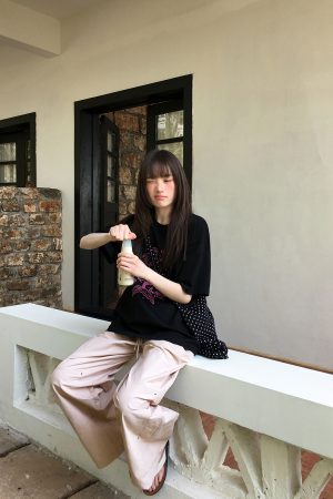 Women's Summer 2025 Loose-Fit Wide-Leg Cargo Pants with Elastic Waist - Casual Straight Long Pants for Petite Sizes