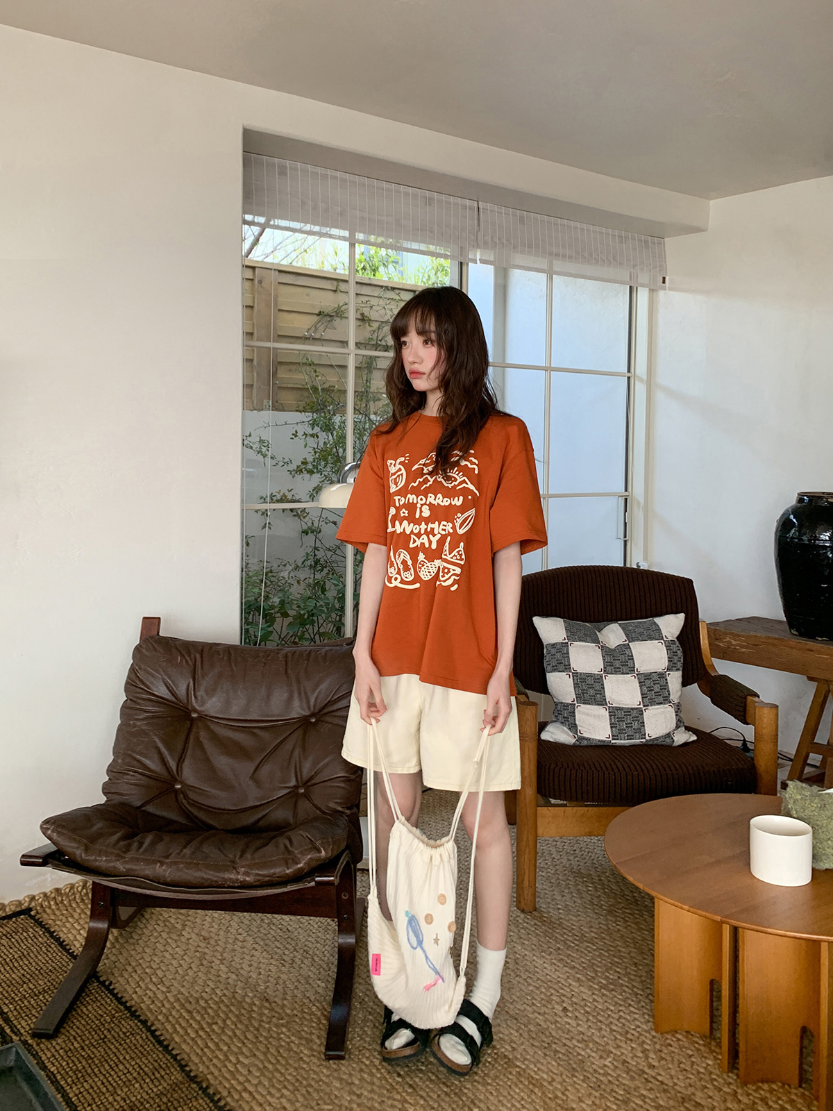 Women's Summer 2025 Loose Slim Round Neck Printed T-Shirt - Simple Element Design, Short Sleeve, Casual Style Women's Summer 2025 Loose Slim Round Neck Printed T-Shirt - Simple Element Design, Short Sleeve, Casual Style