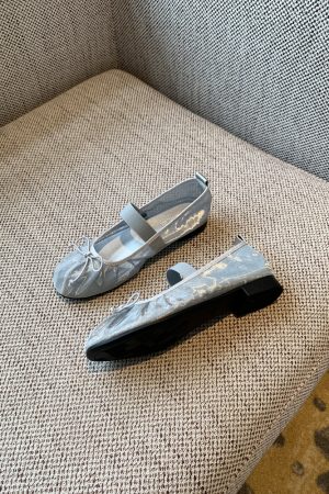 Women's Summer 2025 Mary Jane Shoes - Bowknot, Mesh, Flat, Square Toe, Shallow Mouth, National Style, Trendy Footwear