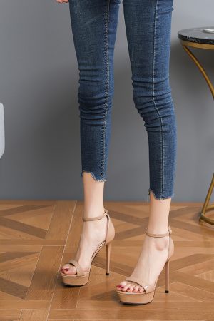 Women's Summer 2025 Sexy One-Strap Stiletto High Heels - 12CM Platform Sandals for Stylish Looks