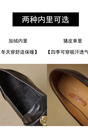 Women's Summer 2025 Soft Bottom Loafers - British Style Flat Heel Leather Shoes with Camellia Design