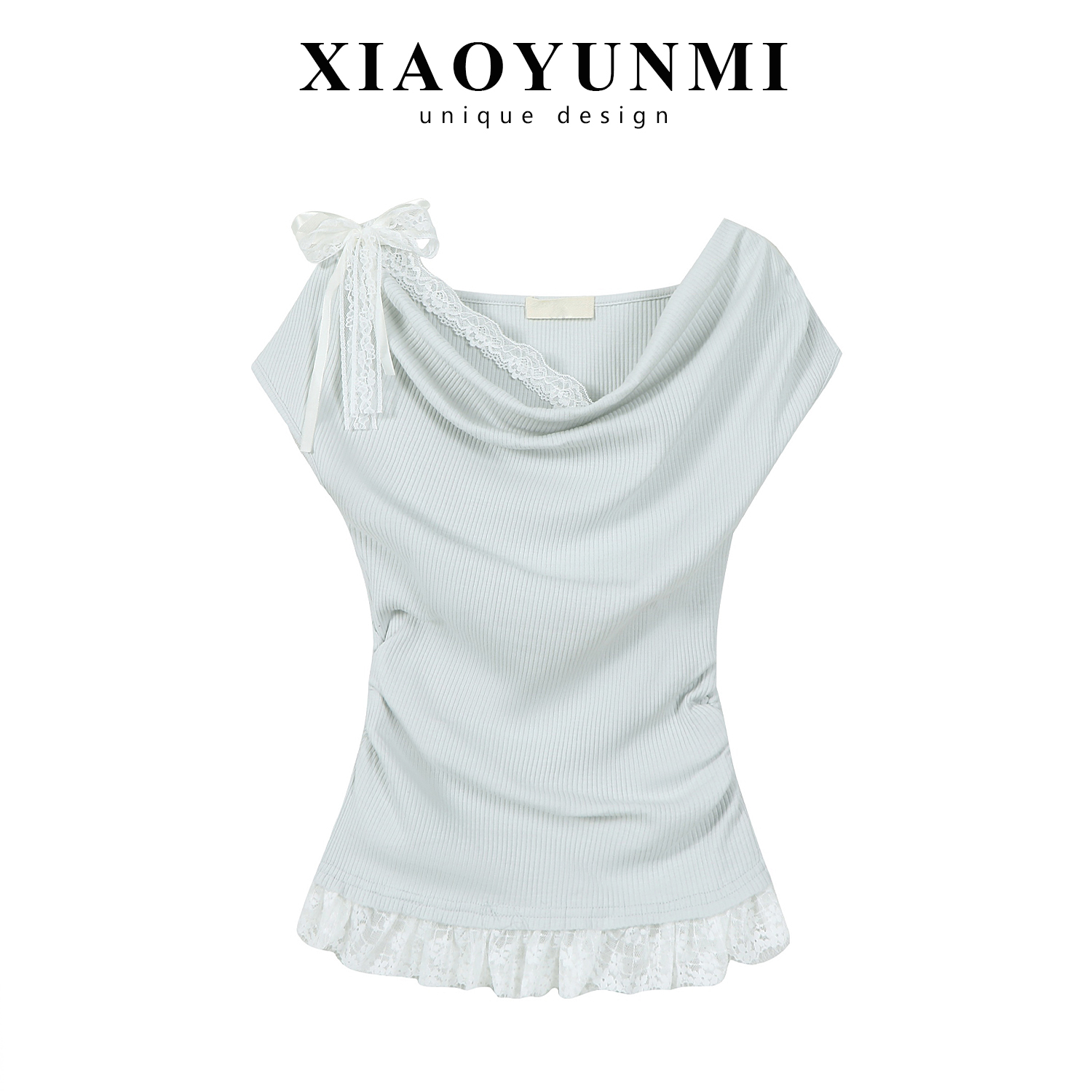 Women's Summer Apricot Color Short Sleeve Faux Two-Piece Waist-Cinched T-Shirt - Stylish Unique Design for a Chic Look Women's Summer Apricot Color Short Sleeve Faux Two-Piece Waist-Cinched T-Shirt - Stylish Unique Design for a Chic Look