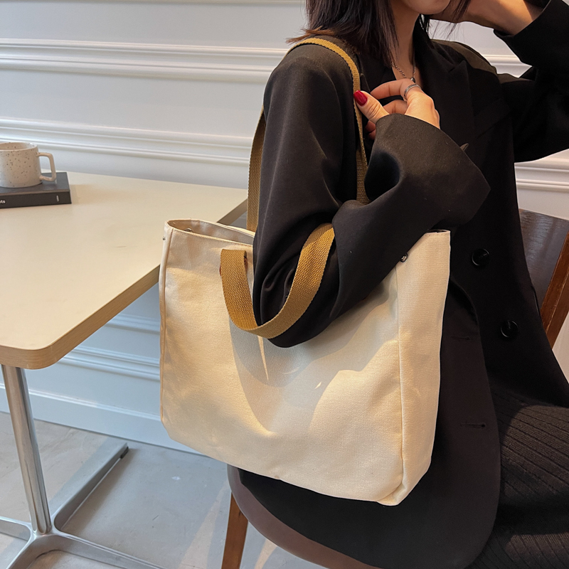 Women's Summer Canvas Tote Bag - Large Capacity Japanese Style Commuter Shoulder Bag in White - Versatile 2025 Fashion Women's Summer Canvas Tote Bag - Large Capacity Japanese Style Commuter Shoulder Bag in White - Versatile 2025 Fashion