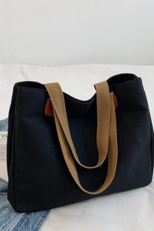 Women's Summer Canvas Tote Bag - Large Capacity Japanese Style Commuter Shoulder Bag in White - Versatile 2025 Fashion