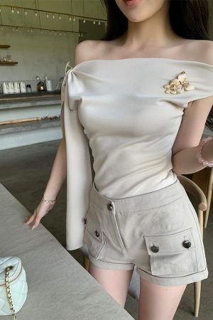 Women's Summer Cargo Shorts - Vintage American Style Mid-Waist Slim Fit Casual Pants for Hot Girl Aesthetic