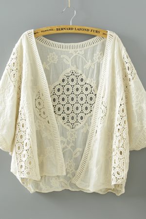 Women's Summer Lace Top and Skirt Set, Short Knitted Cardigan for Sun Protection, Stylish Lightweight Outerwear
