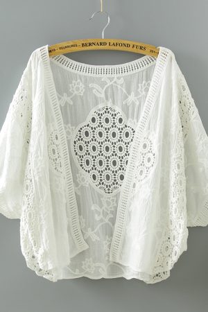 Women's Summer Lace Top and Skirt Set, Short Knitted Cardigan for Sun Protection, Stylish Lightweight Outerwear