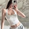 Women's Summer Lace Trim Halter Neck Top with Chest Pads - Stylish 90s-Inspired Design for Effortless Chic