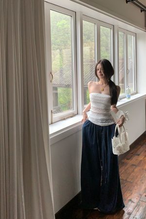 Women's Summer Loose High-Waisted Wide-Leg Jeans - Lightweight Casual Style for Effortless Y2K Fashion